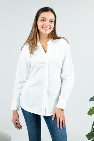 V-neck long sleeve blouse